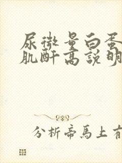 尿微量白蛋白和肌酐高说明什么问题