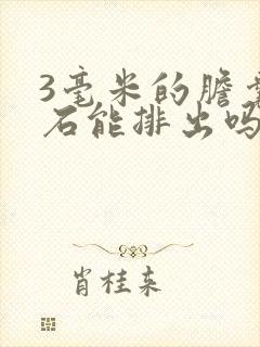 3毫米的胆囊结石能排出吗