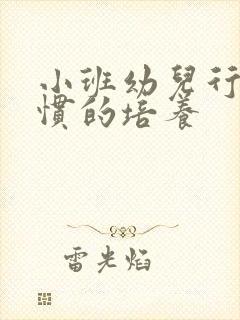 小班幼儿行为习惯的培养