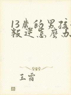 13岁的男孩很叛逆怎么办