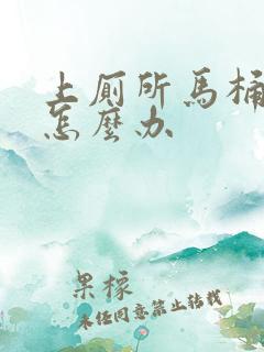 上厕所马桶堵了怎么办