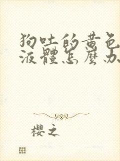 狗吐的黄色粘稠液体怎么办