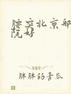 腰突北京哪个医院好