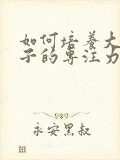 如何培养大班孩子的专注力