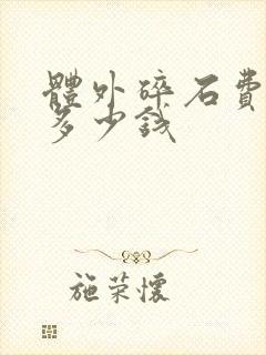 体外碎石费用是多少钱