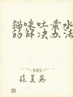 猫咪吐黄水最快的解决办法