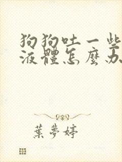 狗狗吐一些白的液体怎么办