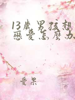 13岁男孩想谈恋爱怎么办