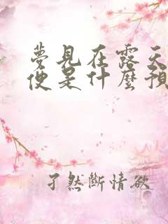 梦见在露天拉大便是什么预兆