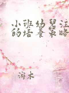 小班幼儿注意力的培养策略