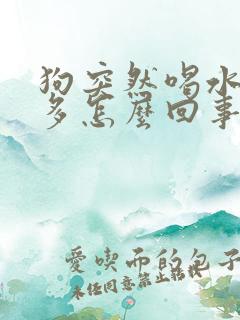 狗突然喝水多尿多怎么回事