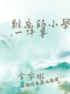 难忘的小学生活,一件事