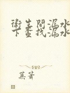 卫生间漏水到楼下查找漏水点