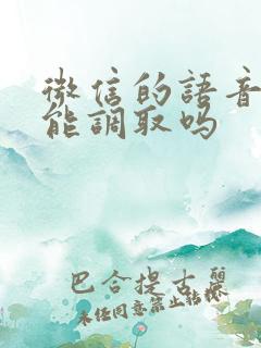 微信的语音通话能调取吗