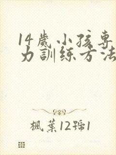 14岁小孩专注力训练方法