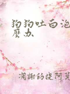 狗狗吐白泡泡怎么办