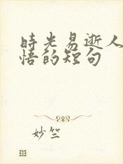 时光易逝人生感悟的短句