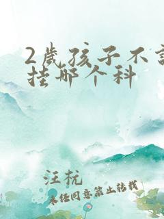 2岁孩子不说话挂哪个科