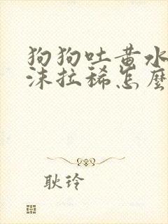 狗狗吐黄水带泡沫拉稀怎么办