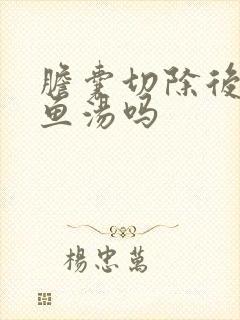 胆囊切除后能喝鱼汤吗