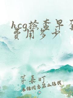 hcg检查早孕费用多少