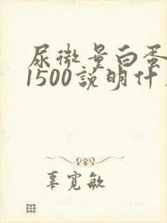 尿微量白蛋白高1500说明什么问题