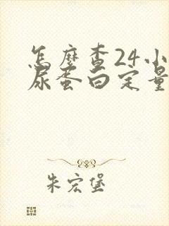 怎么查24小时尿蛋白定量