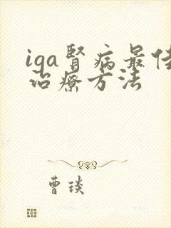 iga肾病最佳治疗方法