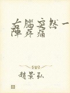 右脑突然一阵一阵疼痛