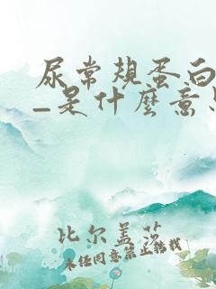 尿常规蛋白质+_是什么意思