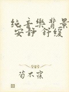 纯音乐背景音乐 安静 舒缓