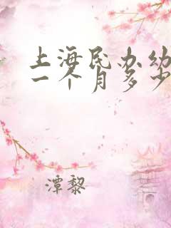 上海民办幼儿园一个月多少钱