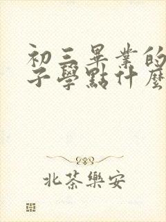 初三毕业的男孩子学点什么好