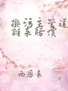 排污主管道漏水谁来赔偿