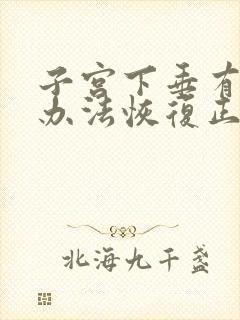 子宫下垂有什么办法恢复正常动作