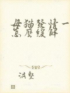 母猫发情一直叫怎么缓解