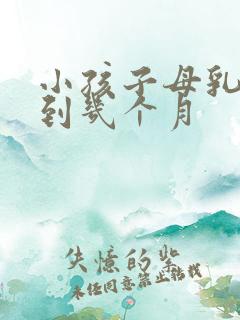 小孩子母乳喂养到几个月