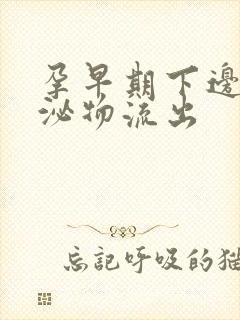 孕早期下边有分泌物流出