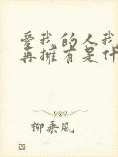 爱我的人我已不再拥有是什么歌