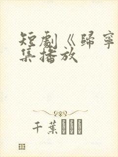 短剧《归宁》全集播放