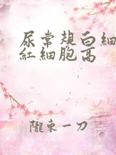 尿常规白细胞和红细胞高