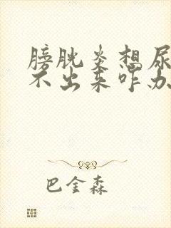 膀胱炎想尿又尿不出来咋办