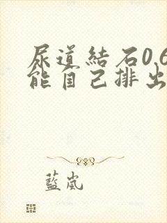 尿道结石0.6能自己排出来么