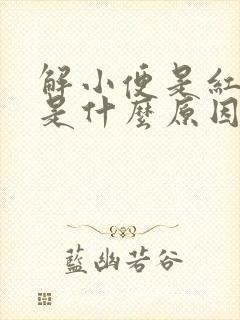 解小便是红色的是什么原因