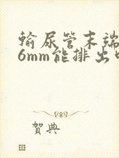 输尿管末端结石6mm能排出吗