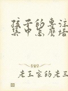 孩子的专注力不集中怎么培养