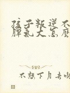 孩子叛逆不听话脾气大怎么办