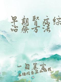 早期肾病综合征治疗方法