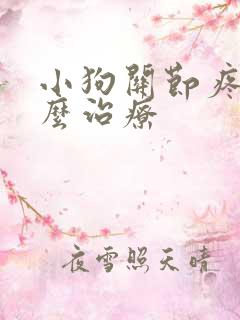 小狗关节疼痛怎么治疗