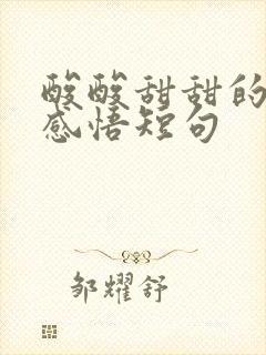 酸酸甜甜的人生感悟短句